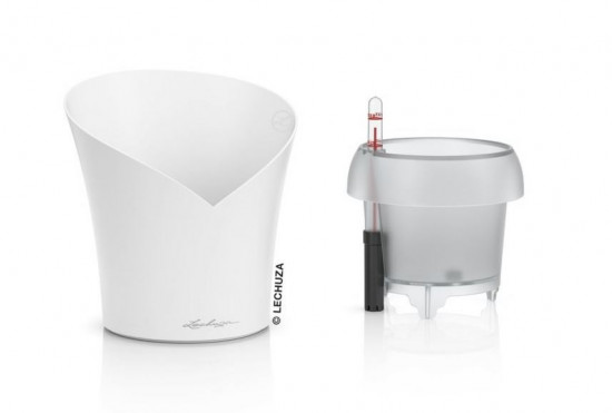 Samozavlažovací květináč Lechuza ORCHIDEA 18, komplet set, bílý mat-24873
