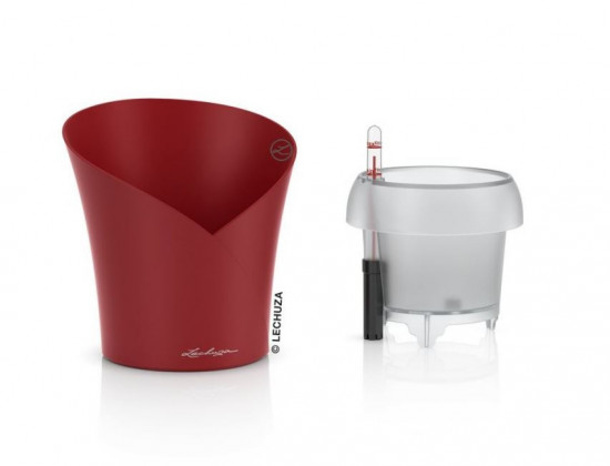 Samozavlažovací květináč Lechuza ORCHIDEA 18, komplet set, červený mat-24881