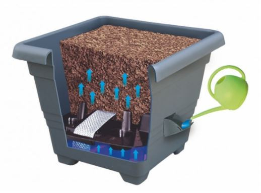 Samozavlažovací květináč Plastia BERGAMOT 25, terakotový-6133