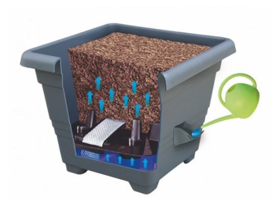 Samozavlažovací květináč Plastia BERGAMOT 30, čokoládový-6139