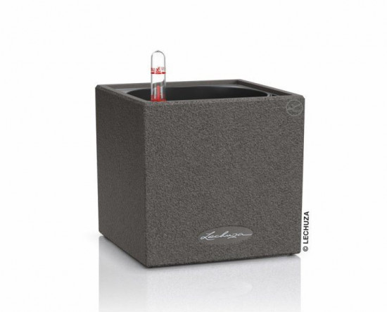 Samozavlažovací stolní květináč Lechuza CANTO STONE 14, komplet set, černý