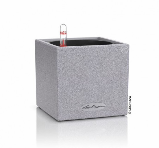 Samozavlažovací stolní květináč Lechuza CANTO STONE 14, komplet set, šedý