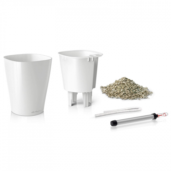 Samozavlažovací stolní květináč Lechuza DELTINI 14, komplet set, taupe-3097