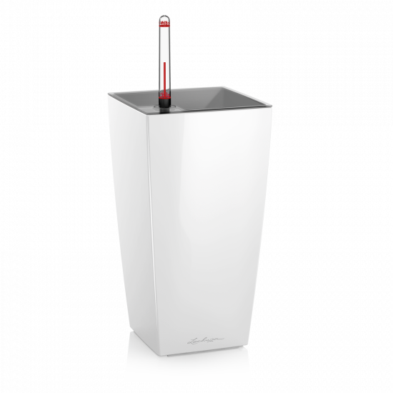 Samozavlažovací stolní květináč Lechuza MAXI CUBI 14, komplet set, bílý