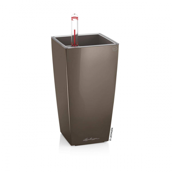 Samozavlažovací stolní květináč Lechuza MAXI CUBI 14, komplet set, taupe