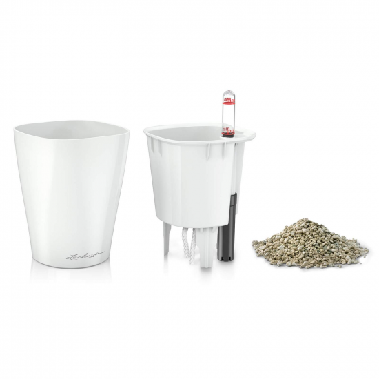 Samozavlažovací stolní květináč Lechuza MINI DELTINI 10, komplet set, bílý-3081