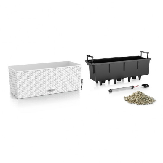 Samozavlažovací truhlík Lechuza BALCONERA Cottage 50 - komplet set, bílý-1346
