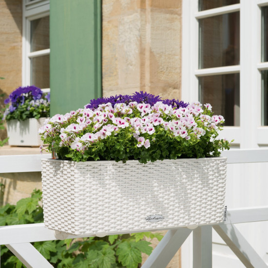 Samozavlažovací truhlík Lechuza BALCONERA Cottage 50 - komplet set, bílý-1369