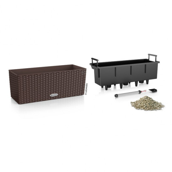Samozavlažovací truhlík Lechuza BALCONERA Cottage 50 - komplet set, moka-1438