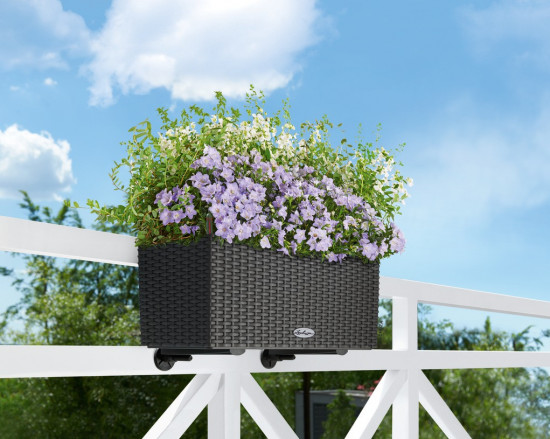 Samozavlažovací truhlík Lechuza BALCONERA Cottage 50 - komplet set, šedý-1311