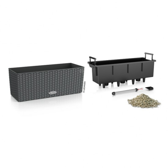 Samozavlažovací truhlík Lechuza BALCONERA Cottage 50 - komplet set, šedý-1371