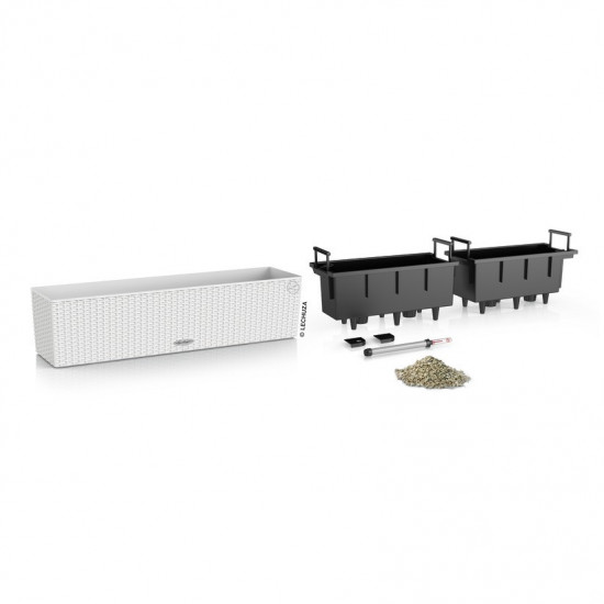 Samozavlažovací truhlík Lechuza BALCONERA Cottage 80 - komplet set, bílý-1389