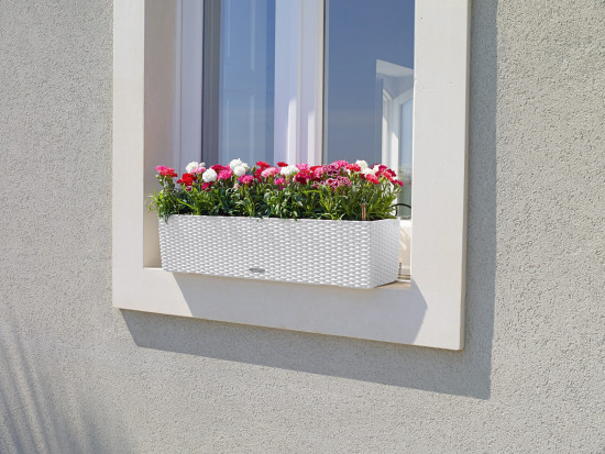 Samozavlažovací truhlík Lechuza BALCONERA Cottage 80 - komplet set, bílý-1404
