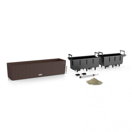 Samozavlažovací truhlík Lechuza BALCONERA Cottage 80 - komplet set, moka-1421
