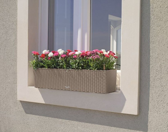 Samozavlažovací truhlík Lechuza BALCONERA Cottage 80, komplet set, pískový-25213
