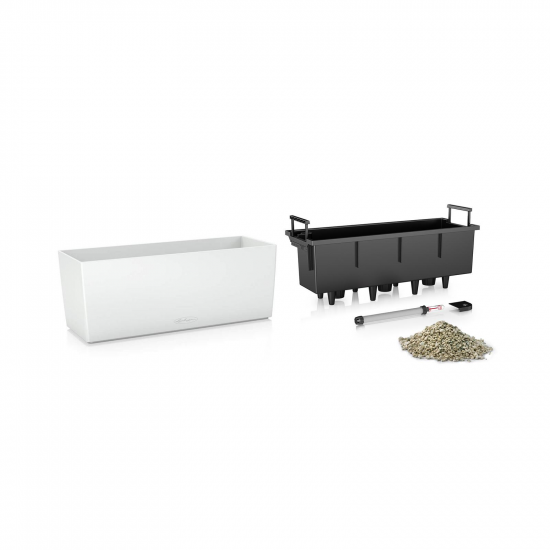 Samozavlažovací truhlík Lechuza BALCONERA hladký 50 - komplet set, bílý-2683
