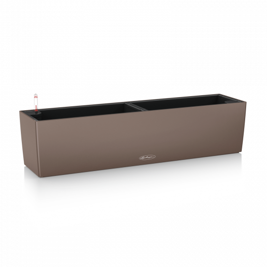 Samozavlažovací truhlík Lechuza BALCONERA hladký 80 - komplet set, ořechový