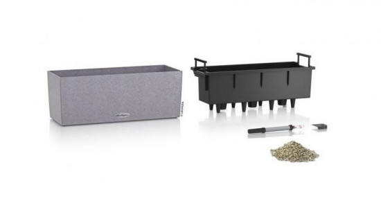 Samozavlažovací truhlík Lechuza BALCONERA Stone 50, komplet set, šedý-25166