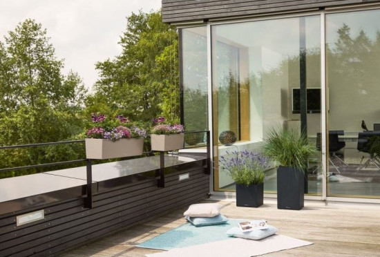 Samozavlažovací truhlík Lechuza BALCONERA Stone 80, komplet set, pískový-25153