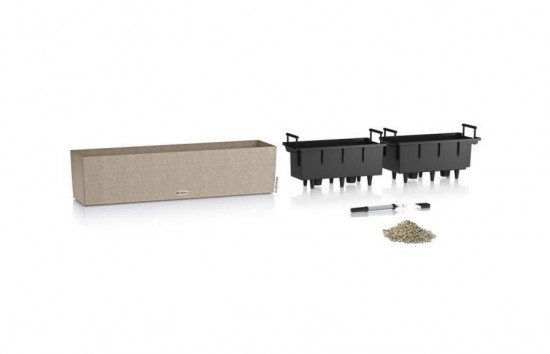 Samozavlažovací truhlík Lechuza BALCONERA Stone 80, komplet set, pískový-25155