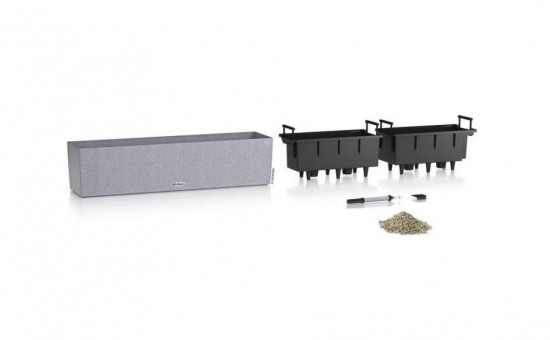 Samozavlažovací truhlík Lechuza BALCONERA Stone 80, komplet set, šedý-25151