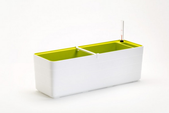 Samozavlažovací truhlík Plastia BERBERIS 60 - komplet set, bílo-zelený