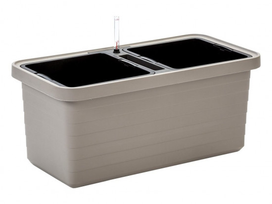 Samozavlažovací truhlík Plastia BERBERIS DUO 80 - komplet set, taupe
