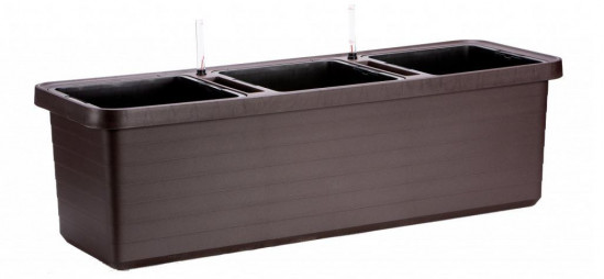 Samozavlažovací truhlík Plastia BERBERIS TRIO 117 - komplet set, čokoládový