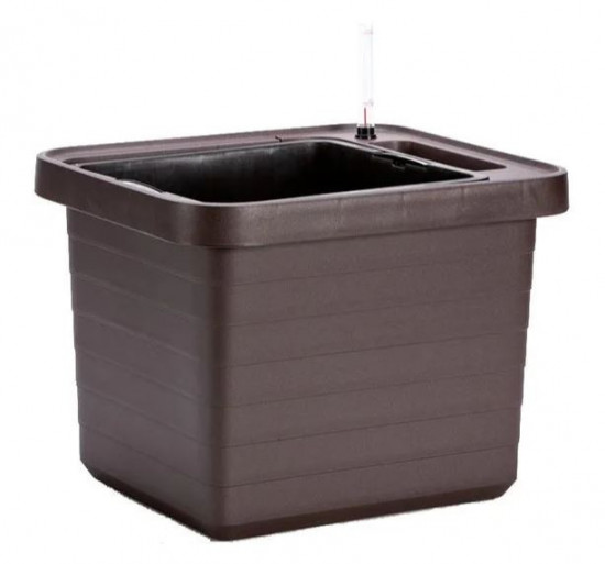 Samozavlažovací truhlík Plastia BERBERIS UNO 45 - komplet set, čokoládový
