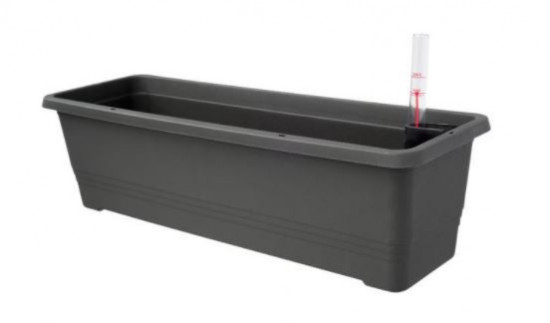 Samozavlažovací truhlík Plastia BERGAMOT 80 - komplet set, antracitový