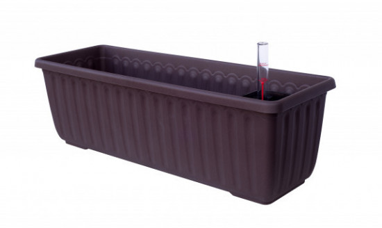 Samozavlažovací truhlík Plastia SIESTA LUX 80 - komplet set, čokoládový