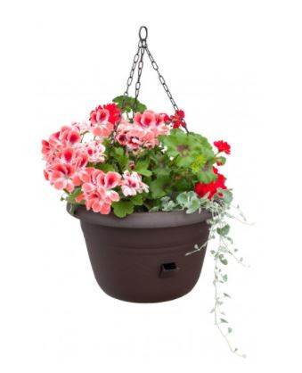 Samozavlažovací závěsná žardina Plastia SIESTA, průměr 25 cm, čokoládová-6105