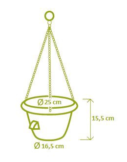 Samozavlažovací závěsná žardina Plastia SIESTA, průměr 25 cm, terakotová-6111