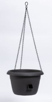 Samozavlažovací závěsná žardina Plastia SIESTA, průměr 30 cm, antracitová