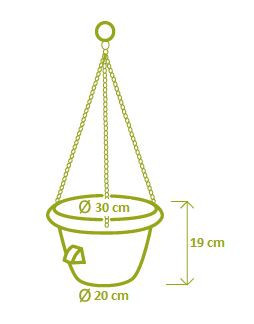 Samozavlažovací závěsná žardina Plastia SIESTA, průměr 30 cm, antracitová-6231