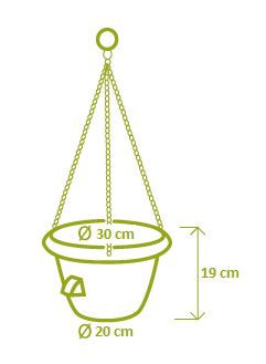 Samozavlažovací závěsná žardina Plastia SIESTA, průměr 30 cm, čokoládová-6116
