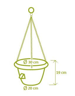 Samozavlažovací závěsná žardina Plastia SIESTA, průměr 30 cm, terakotová-6120