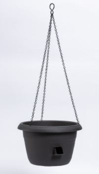 Samozavlažovací závěsná žardina Plastia SIESTA, průměr 35 cm, antracitová