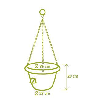 Samozavlažovací závěsná žardina Plastia SIESTA, průměr 35 cm, čokoládová-6125