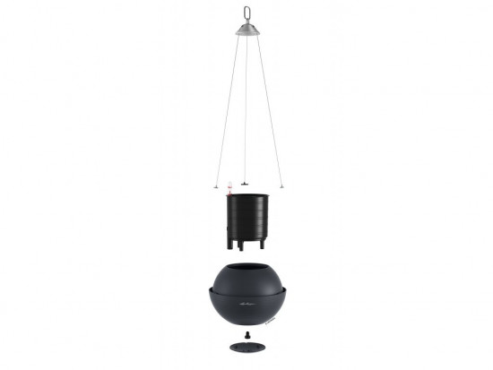 Samozavlažovací závěsný květináč Lechuza BOLA Color 32, komplet set, břidlicový-24947