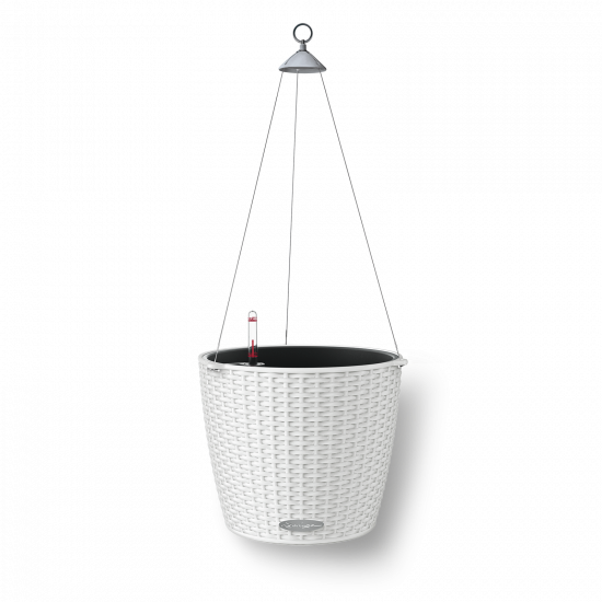 Samozavlažovací závěsný květináč Lechuza NIDO Cottage 27, komplet set, bílý