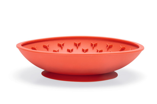 Silikonová miska proti hltání, červená, průměr 19 cm-28702