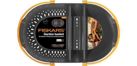 Sklízecí košík PLUS Fiskars, rozměr 61 x 39 x 13 cm, černo - oranžový-20540