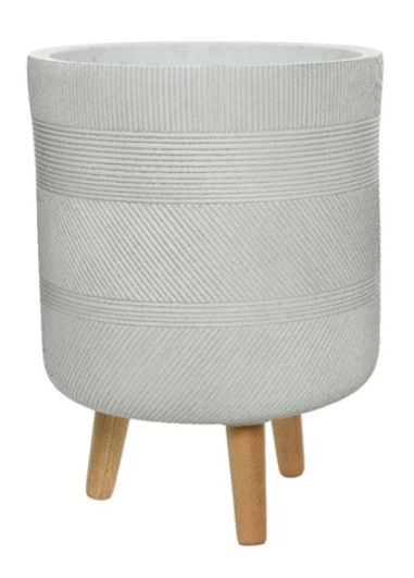 Sklolaminátový obal na nožičkách, LIAM, průměr 30 cm, bílý