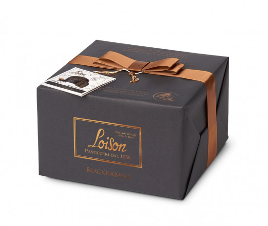 Sladký chléb s krémem z rumu a hořké čokolády Panettone Blackhabana, dárkové balení, 1 kg