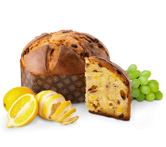 Sladký chléb s rozinkami, citronem a krémem Panettone Limoni, dárkové balení, 600 g-29344