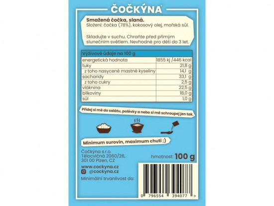 Smažená čočka, Čočkýna mořská sůl, 100 g-28547