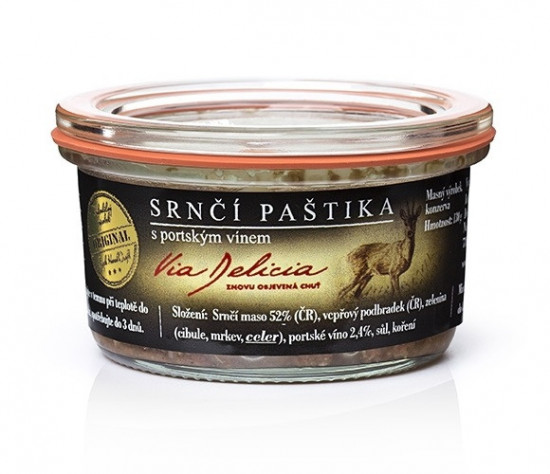 Srnčí paštika s portským vínem, Via Delicia, bez lepku, 130 g-5362