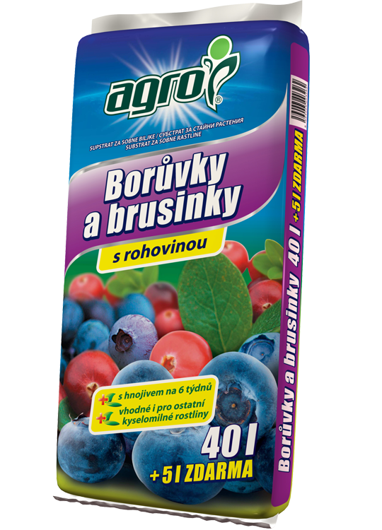 Substrát Agro pro BORŮVKY a BRUSINKY, balení 40 l + 5 l zdarma