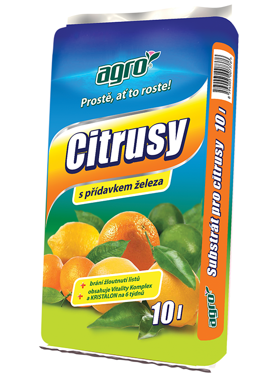 Substrát Agro pro CITRUSY s přídavkem železa, balení 10 l